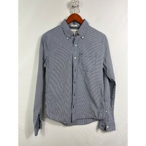 Mens Abercrombie & Fitch Muscle White & Blue Button Down Shirt S Check